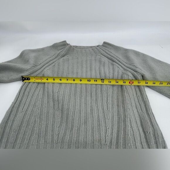 Vince Raglan Ribbed Wool And Cashmere Crew Grey Sweater - Picture 8 of 11